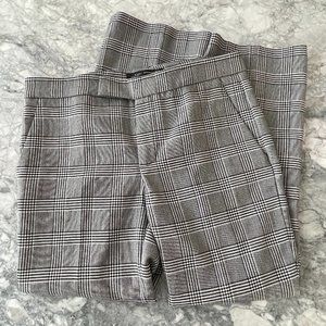 Zara Checkered Pattern Straight Leg Pants Gray Size 4